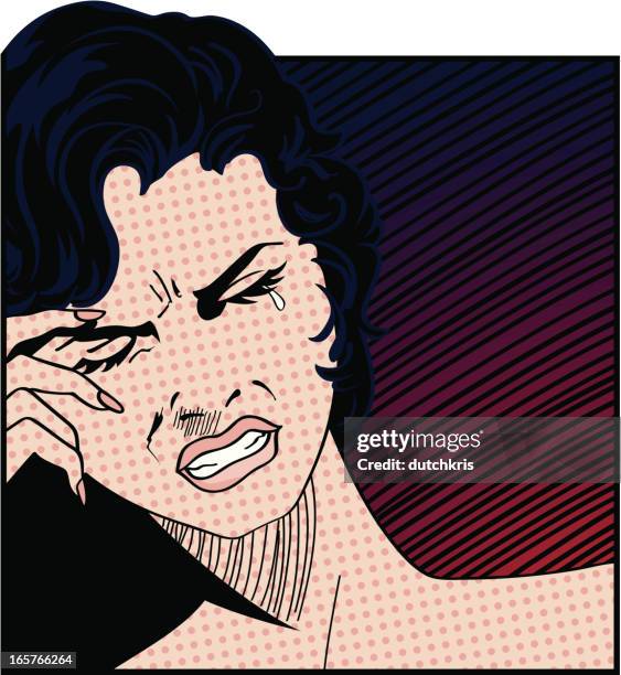 pop art anguish - touching head stock illustrations