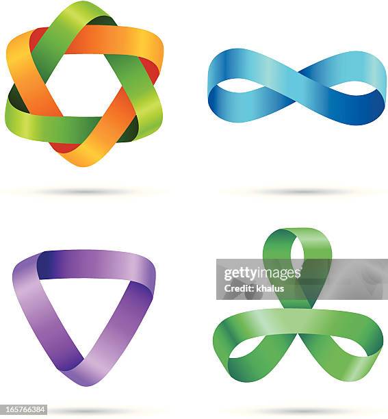 stockillustraties, clipart, cartoons en iconen met design elements | striped symbols #3 - möbiusband