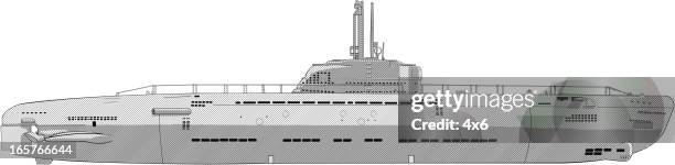 submarine illustration - military submarine stock illustrations