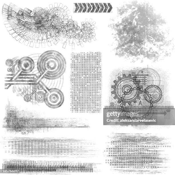 grunge design elements - cross hatching stock illustrations