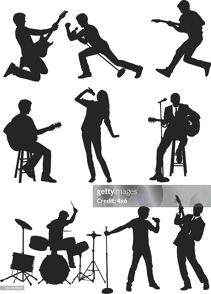 Rock Band Vocals Guitar And Drums High-Res Vector Graphic - Getty Images