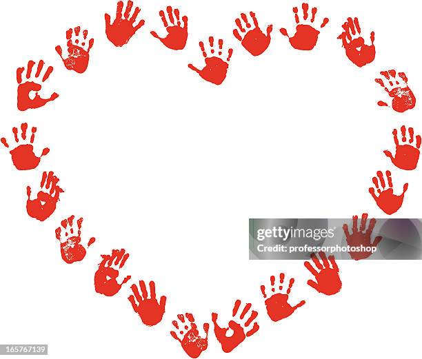 handprint heart - tween playing stock illustrations