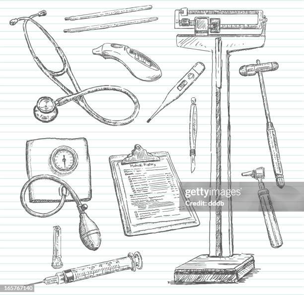 ilustrações de stock, clip art, desenhos animados e ícones de consultório médico sarrabisco os esquemas - surgical equipment stock illustrations