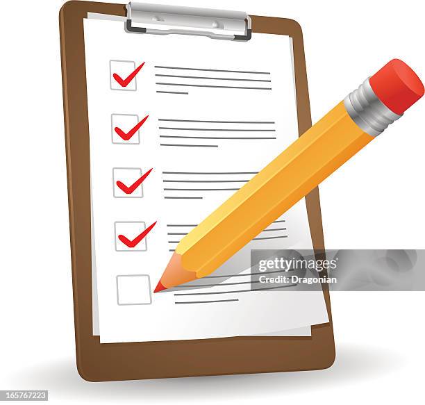 stockillustraties, clipart, cartoons en iconen met clipboard and pencil - clipboard