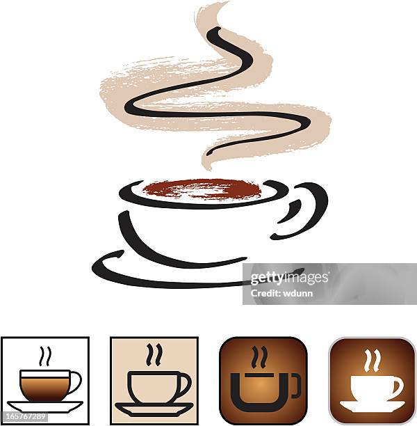 ilustraciones, imágenes clip art, dibujos animados e iconos de stock de icono de una taza de café - vasijas de barro cocido