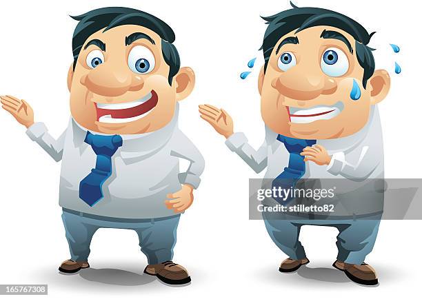 public speech - man sweating stock illustrations