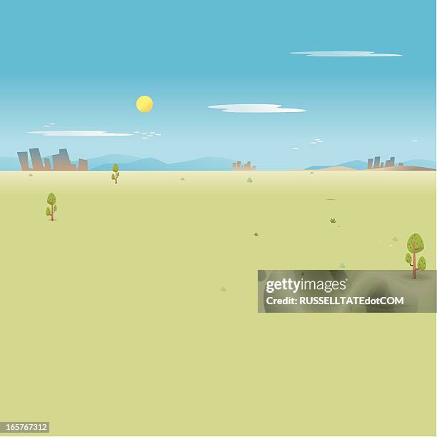 lonely landscape - empty lot stock illustrations