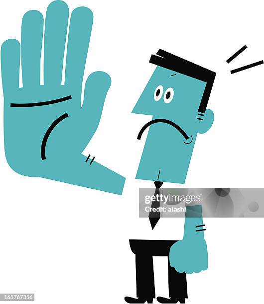 mann machen stop-geste - stop gesture stock-grafiken, -clipart, -cartoons und -symbole