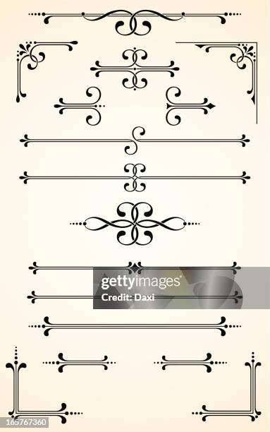 ilustrações de stock, clip art, desenhos animados e ícones de vectorized conjunto de deslocamento - estilo gótico