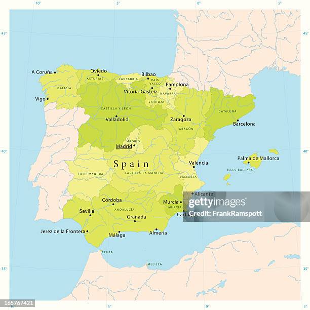 spain vector map - catalonia map stock illustrations