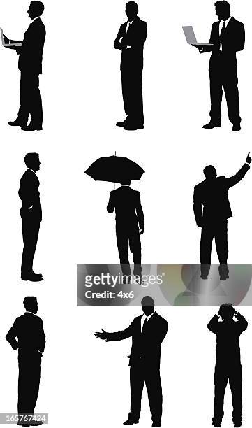 silhouette of business executives - arms crossed stock illustrations stock illustrations