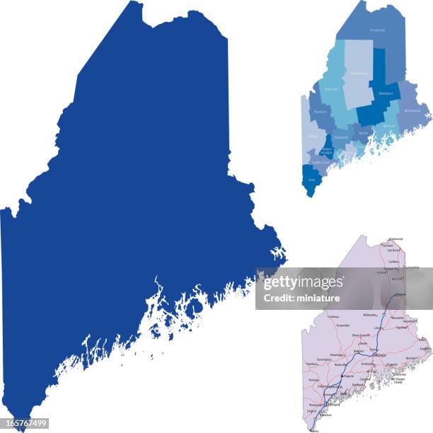 maine - state shapes stock illustrations