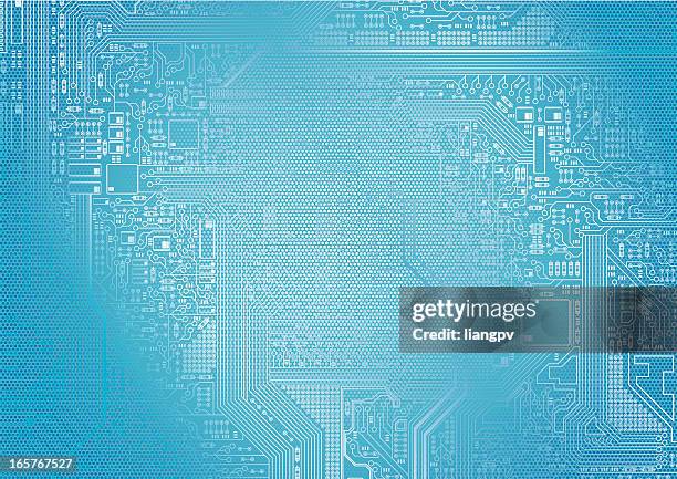 stockillustraties, clipart, cartoons en iconen met mother board circuitry of a super computer - electrical engineering wallpaper