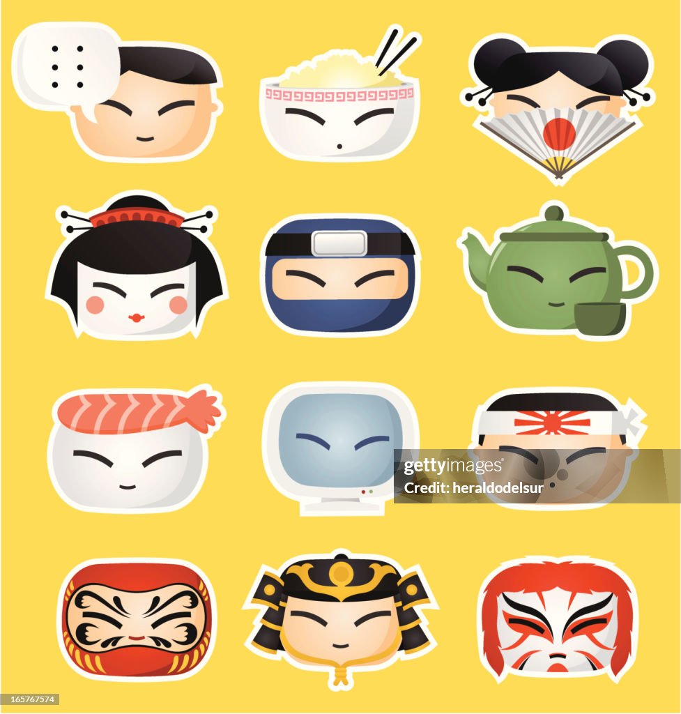 Japanese icon faces