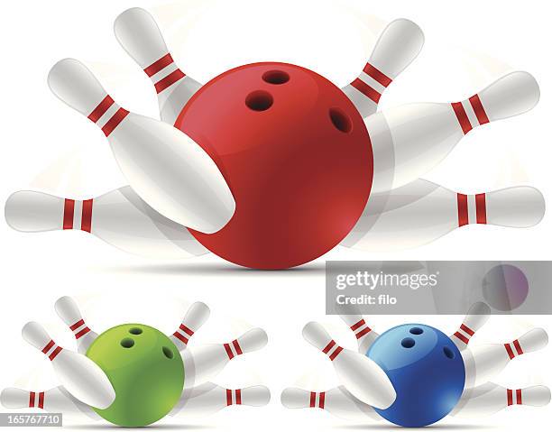 bowling strike - bowling pin isolated stock illustrations