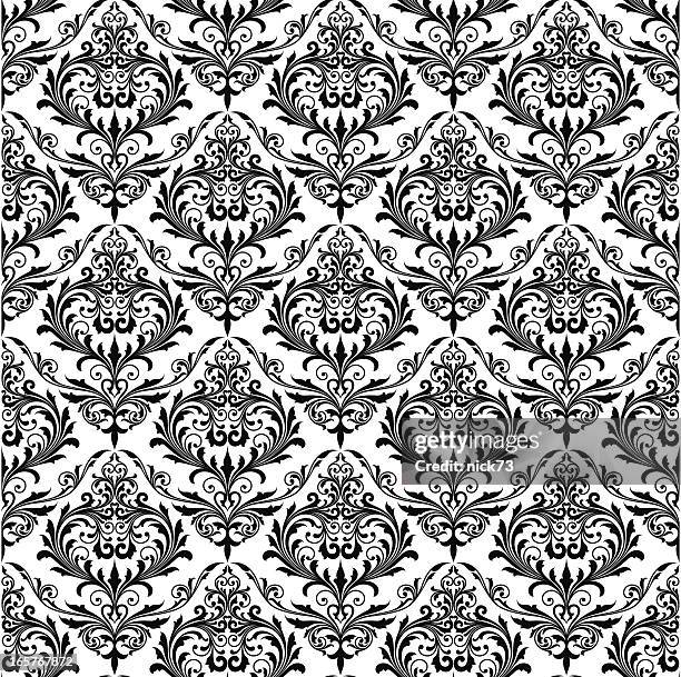 background of black seamless patterns - renaissance texture stock illustrations
