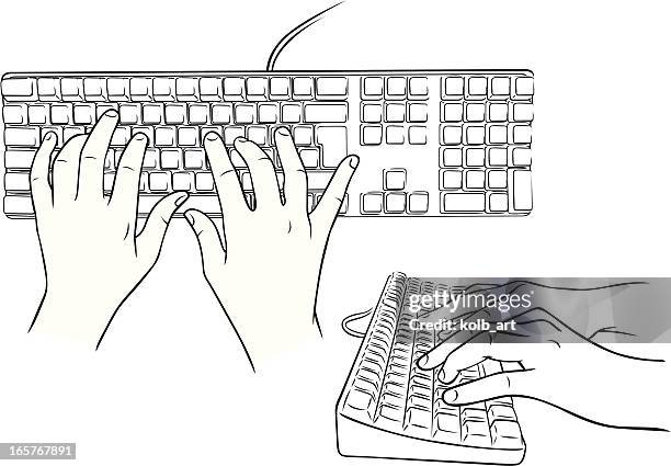 hands using keyboard - 電腦鍵盤 幅插畫檔、美工圖案、卡通及圖標