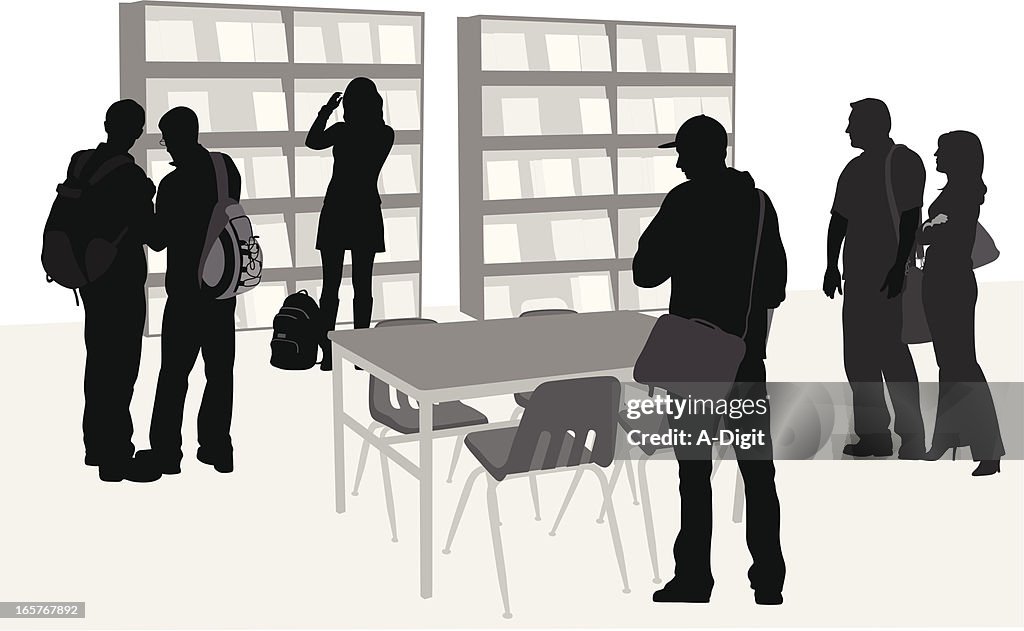 Crowd Library Library Crowd Vector Silhouette High-Res Vector Graphic - Getty Images
