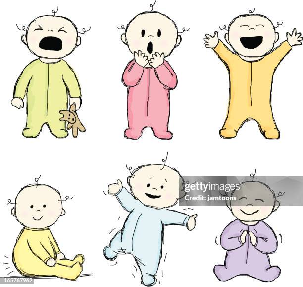 ilustraciones, imágenes clip art, dibujos animados e iconos de stock de garabato bebés - wobble