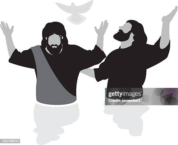 die taufe jesu - john stock-grafiken, -clipart, -cartoons und -symbole