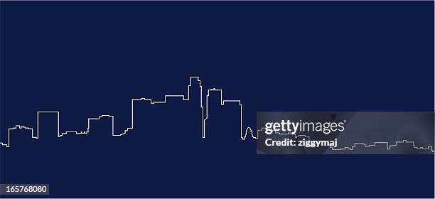 a unique white and blue navy picture of los angeles skyline - los angeles county stock illustrations