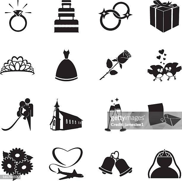 wedding icons - tiara isolated stock illustrations