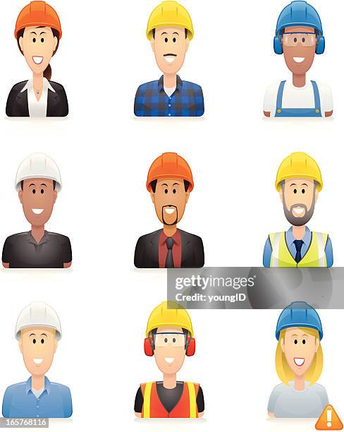 construction people icons - architect stock illustrations