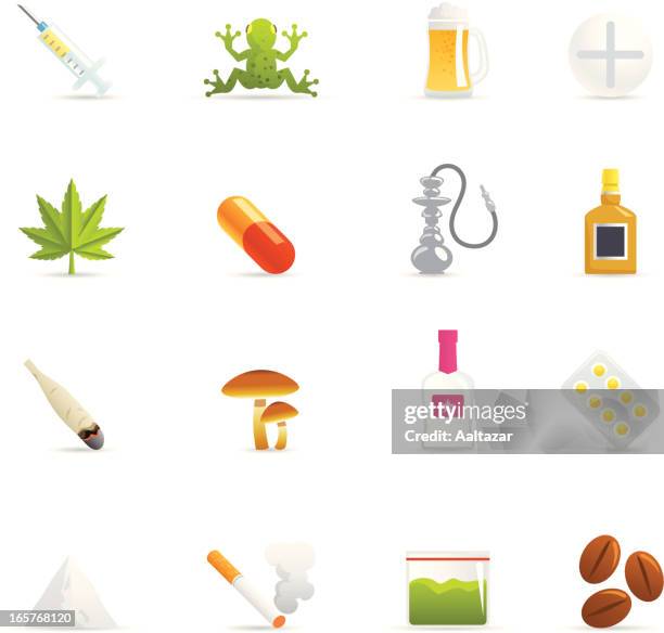 color icons - drugs - cannabis medicinal 幅插畫檔、美工圖案、卡通及圖標