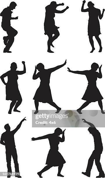 coole dance moves lässig menschen-tanz - hüpfsprung stock-grafiken, -clipart, -cartoons und -symbole