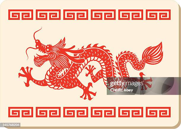 chinese zodiac sign for year of dragon (2012) - chinese ethnicity stock illustrations