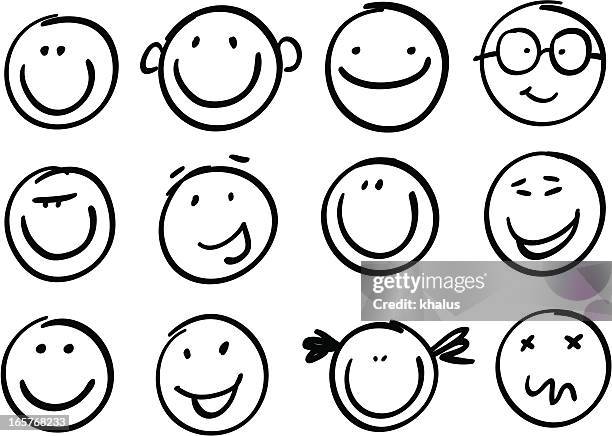 ilustraciones, imágenes clip art, dibujos animados e iconos de stock de sonrisa irreflexivo ha terminado - smiley face