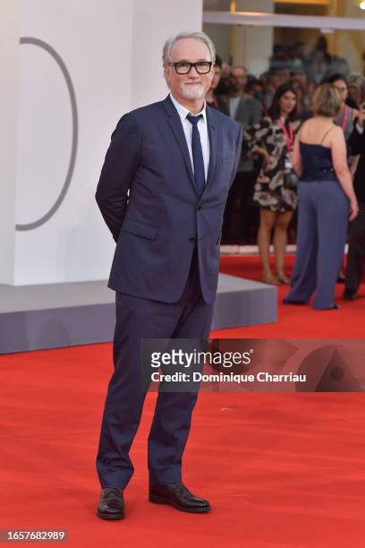 Director David Fincher attends a red carpet for the movie "The Killer" at the 80th Venice International Film Festival on September 03, 2023 in...