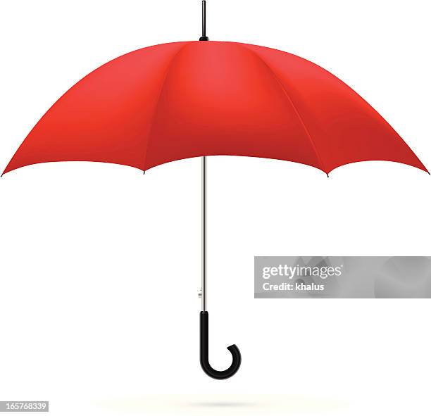 a red umbrella on a white background - parasol stock illustrations