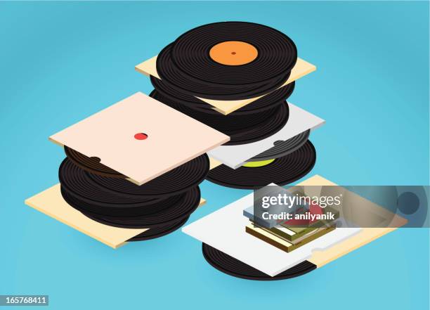 music collection - cd collection stock illustrations
