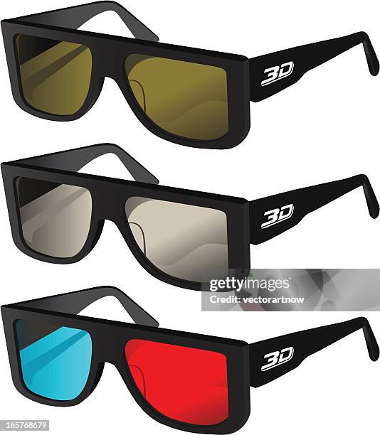 3 d-brille - 3 d glasses stock-grafiken, -clipart, -cartoons und -symbole