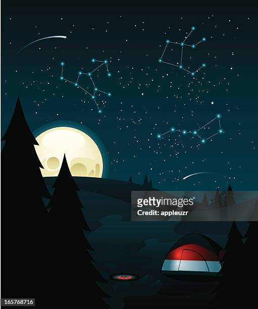 campsite - orion nebula stock illustrations