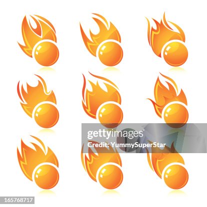 Flame buttons set Flame buttons set