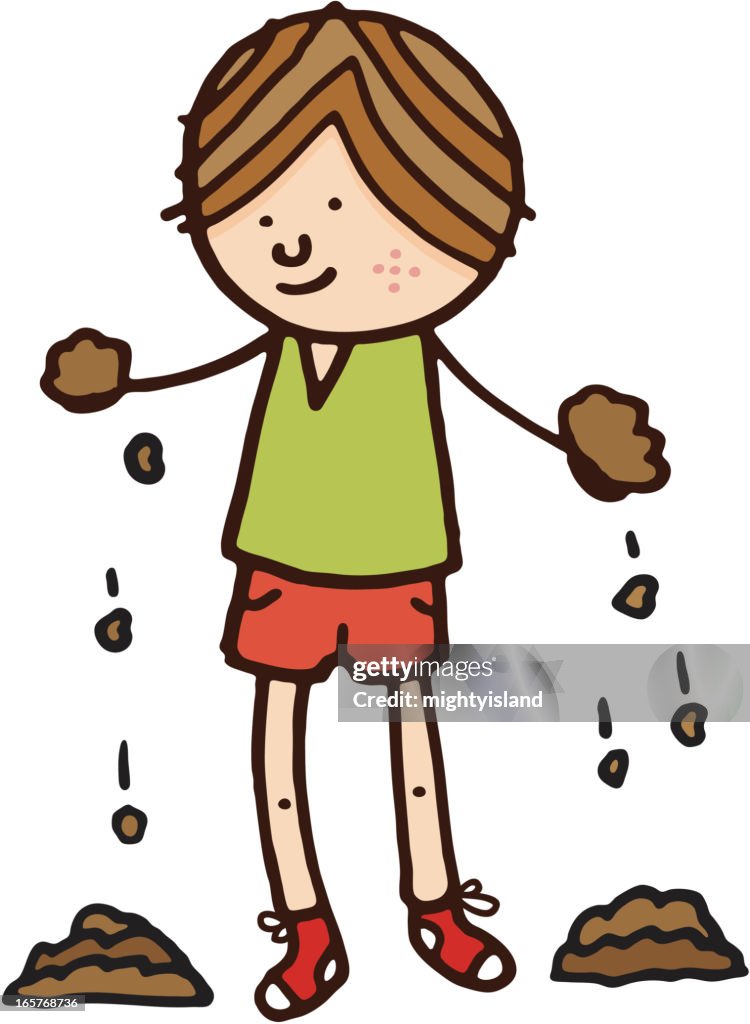 Boy playing with dirt