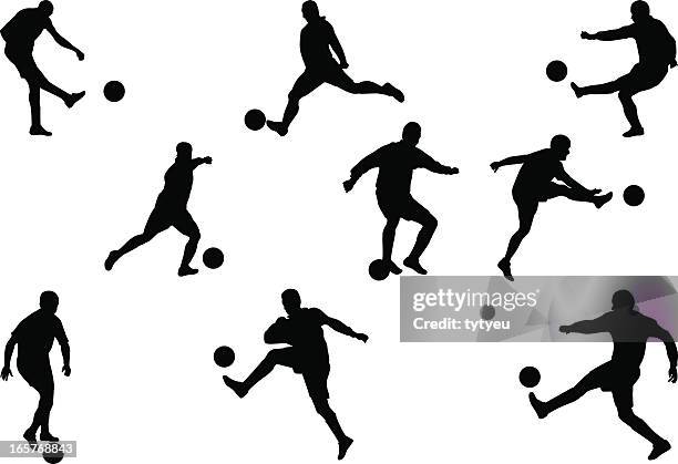 soccer players - shooting at goal 幅插畫檔、美工圖案、卡通及圖標