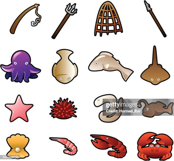 icons-meer-leben - seeigel stock-grafiken, -clipart, -cartoons und -symbole