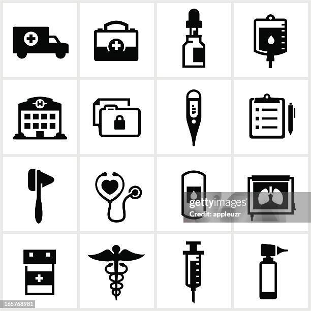 medical and healthcare icons - otoscope stock illustrations