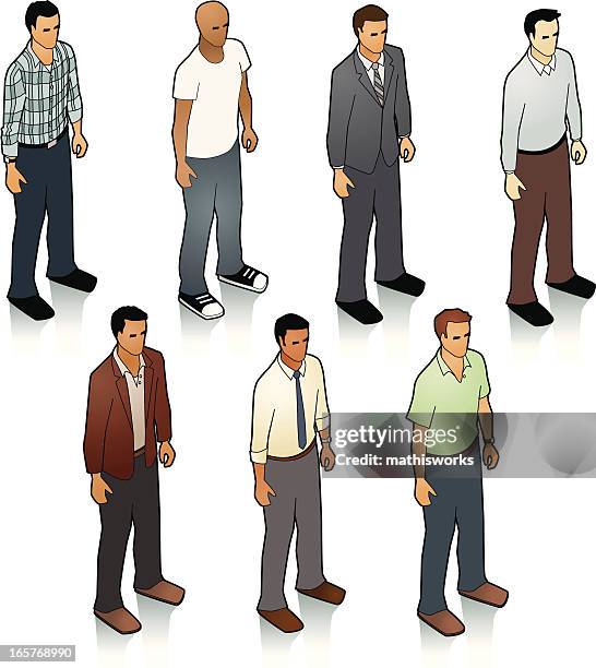 stock isometric men - businessman high angle stock illustrations