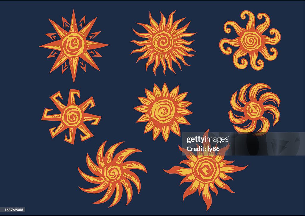 Sun Designs High-Res Vector Graphic - Getty Images