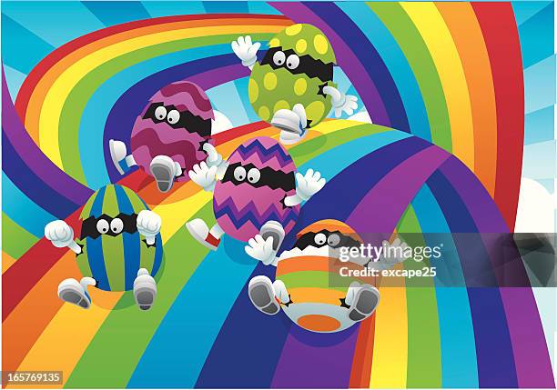 easter eggs slide - colorful easter eggs stock illustrations