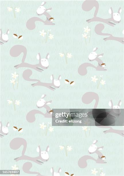 nutty squirrel - daffodil vector stock illustrations