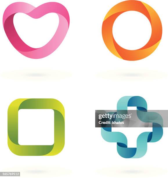 design elements | striped symbols #1 - heart abstract stock illustrations