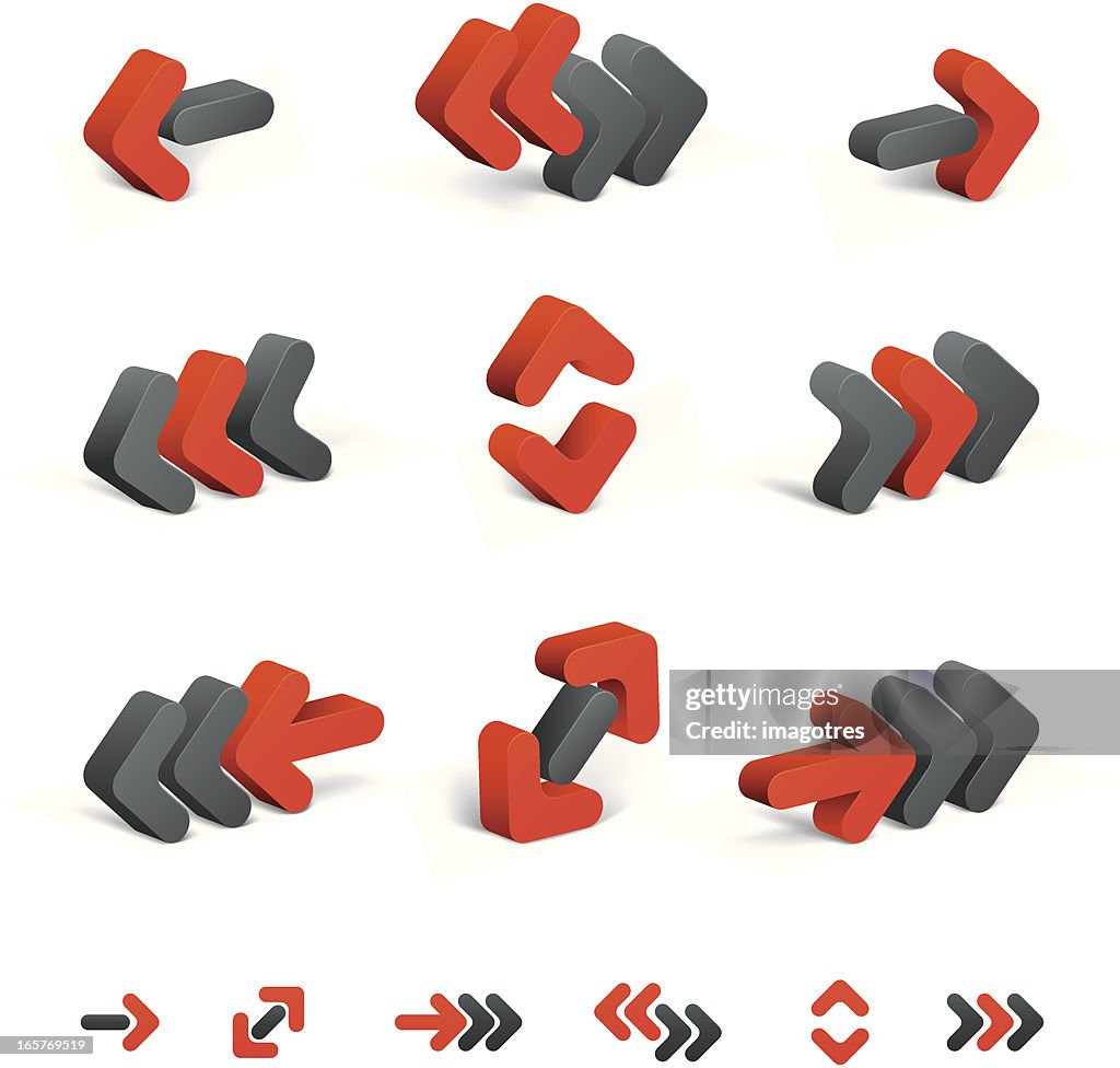Computer Arrow 3d 3d Arrows Set High-Res Vector Graphic - Getty Images