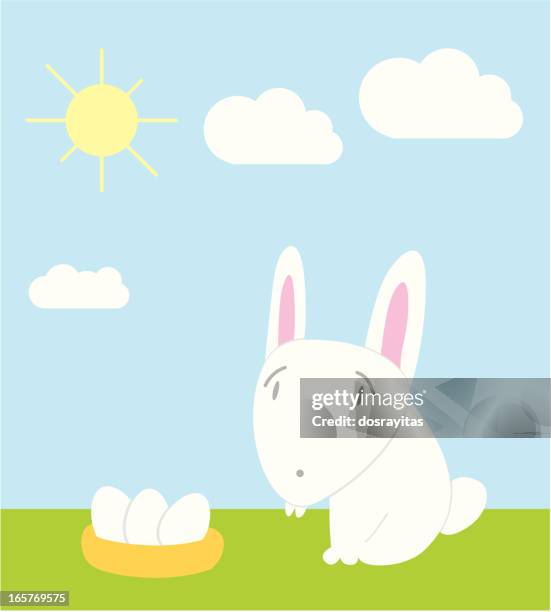 easter bunny - egg nest vector stock illustrations