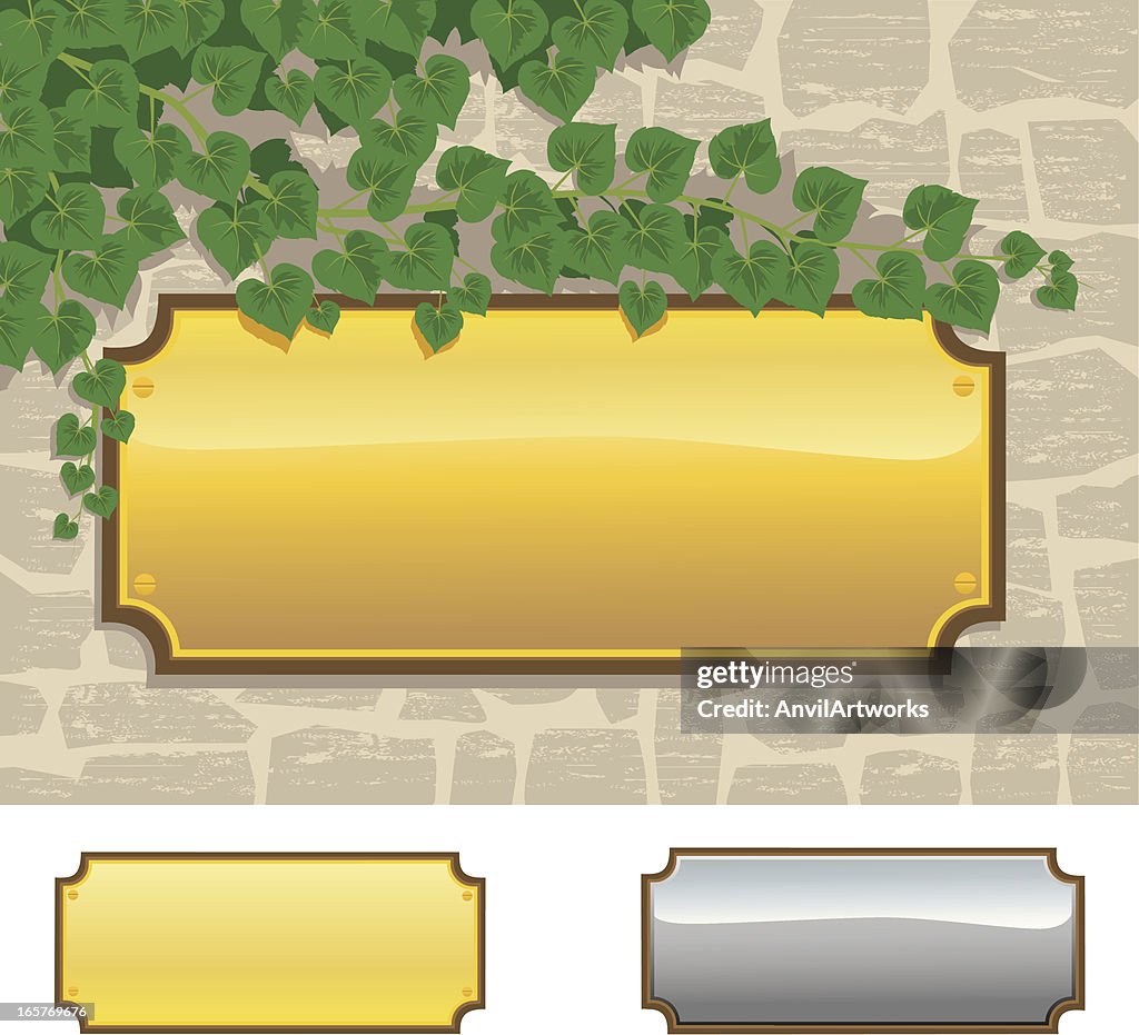 Brass Plaque on Stone Wall