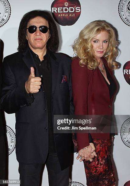 Musician Gene Simmons and Shannon Tweed attend The Friars Club Roast Honors Jack Black at New York Hilton and Towers on April 5, 2013 in New York...